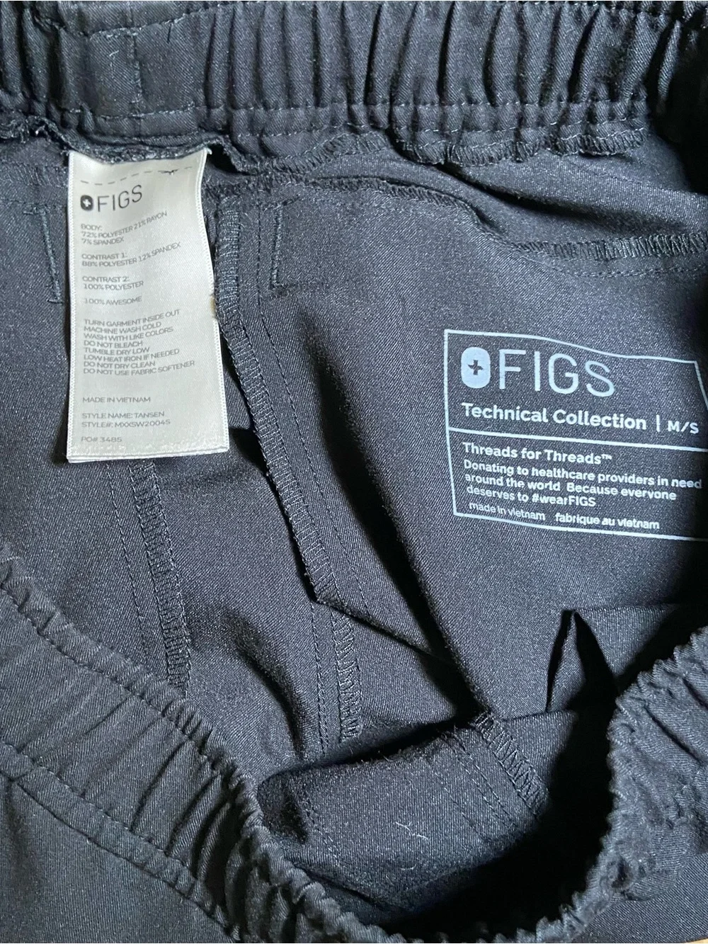 Figs Men Tansen Jogger Scrub Black Pants Sz Medium Short 5 Pockets #1513